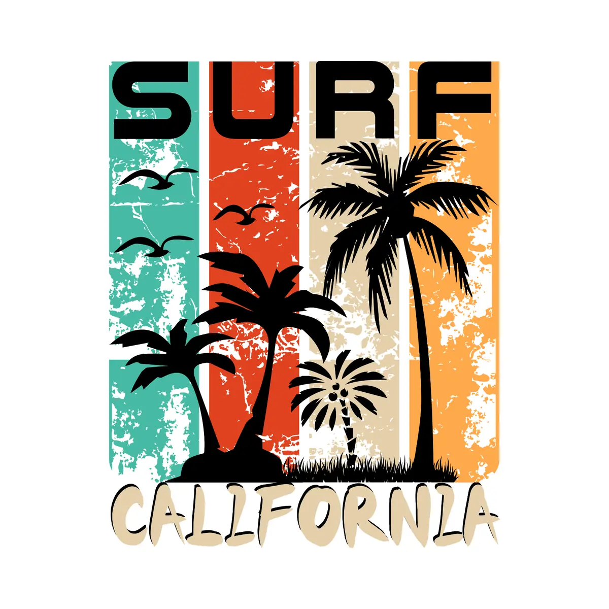 Surf California apparel artwork